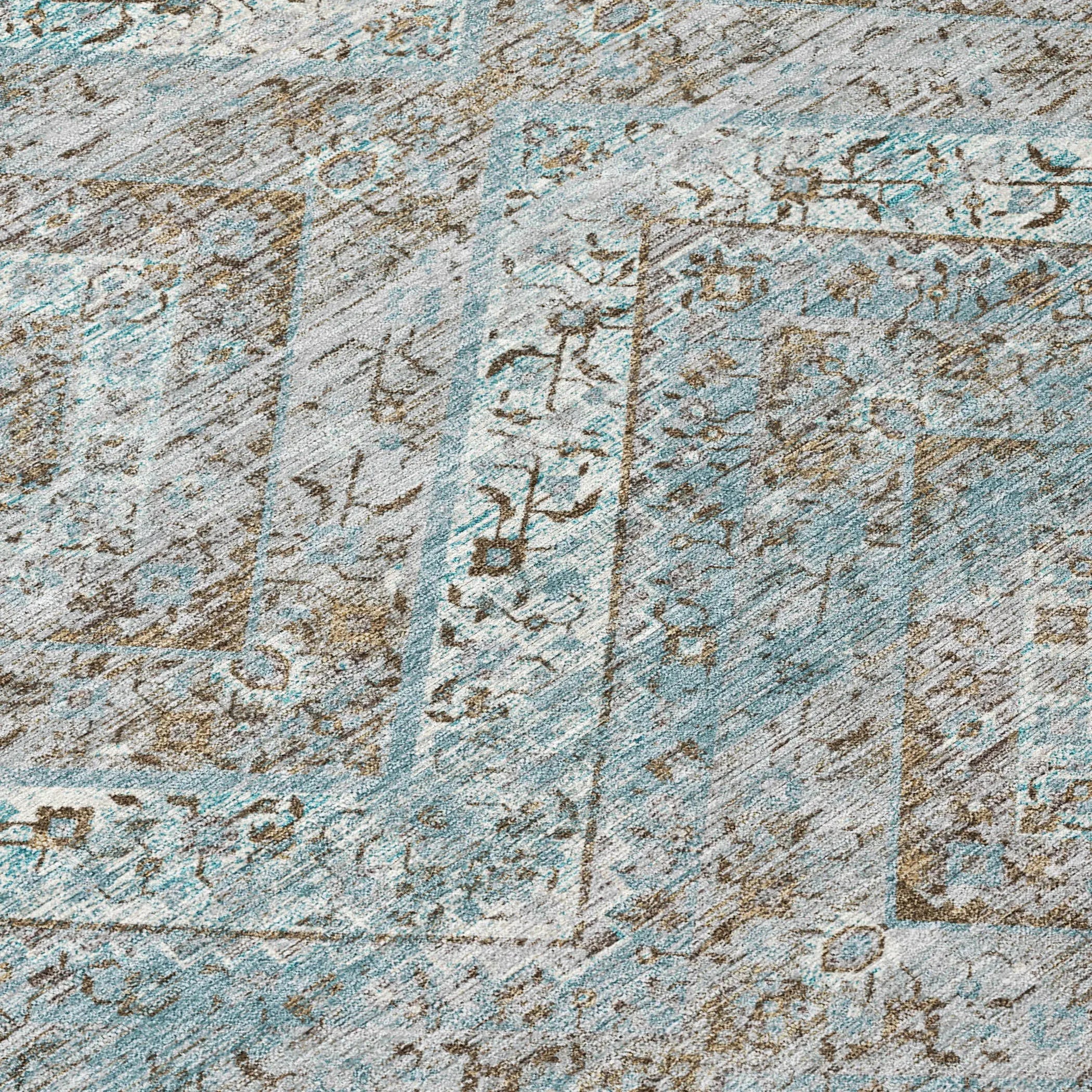 10' X 14' Teal Blue And Purple Tribal Washable Indoor Outdoor Area Rug Homeroots Outdoor