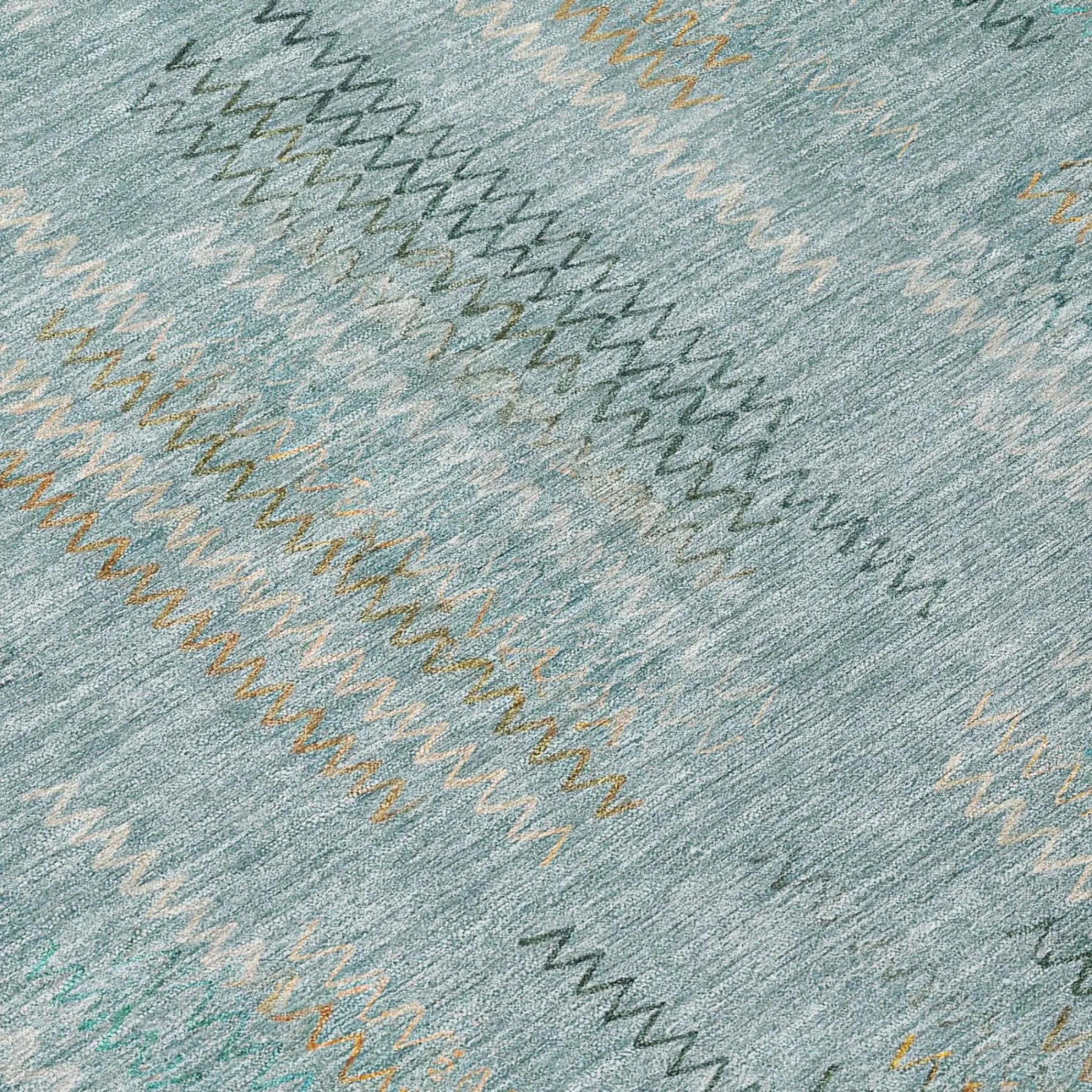 10' X 14' Teal Blue And Silver Abstract Washable Indoor Outdoor Area Rug Homeroots Outdoor