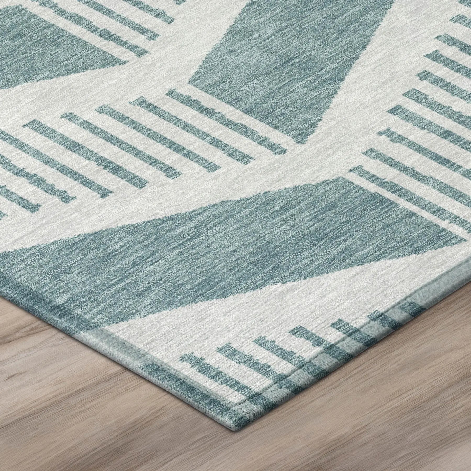 10' X 14' Teal Blue And Silver Geometric Washable Indoor Outdoor Area Rug Homeroots Outdoor