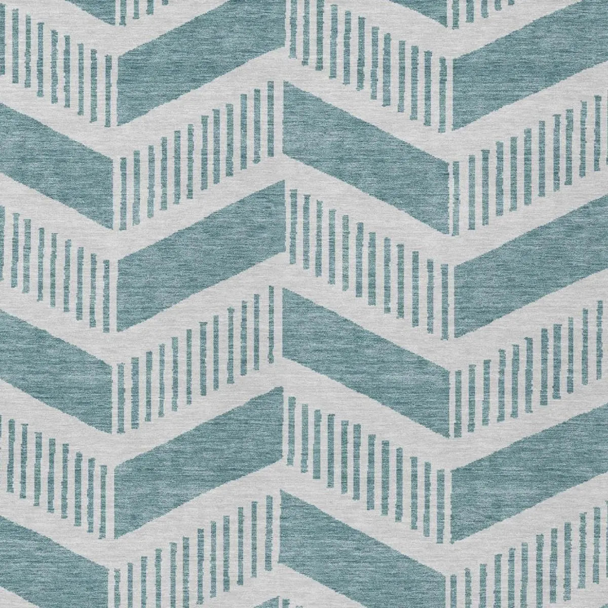 10' X 14' Teal Blue And Silver Geometric Washable Indoor Outdoor Area Rug Homeroots Outdoor