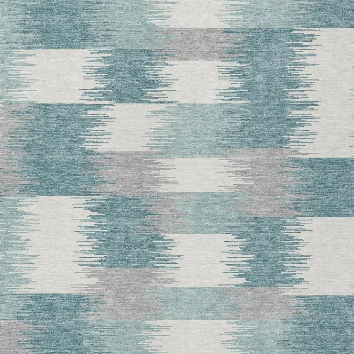 10' X 14' Teal Blue And Silver Geometric Washable Indoor Outdoor Area Rug Homeroots Outdoor