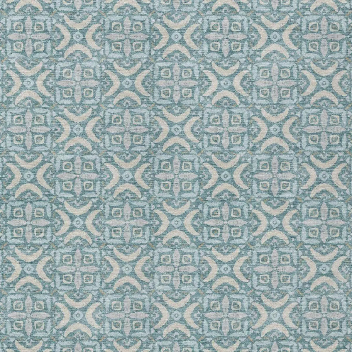 10' X 14' Teal Blue And Silver Geometric Washable Indoor Outdoor Area Rug Homeroots Outdoor