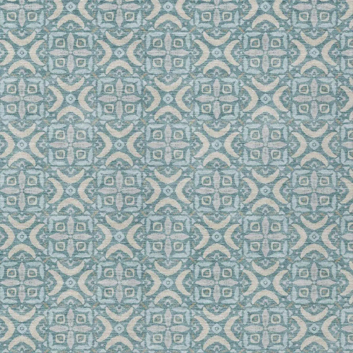 10' X 14' Teal Blue And Silver Geometric Washable Indoor Outdoor Area Rug Homeroots Outdoor