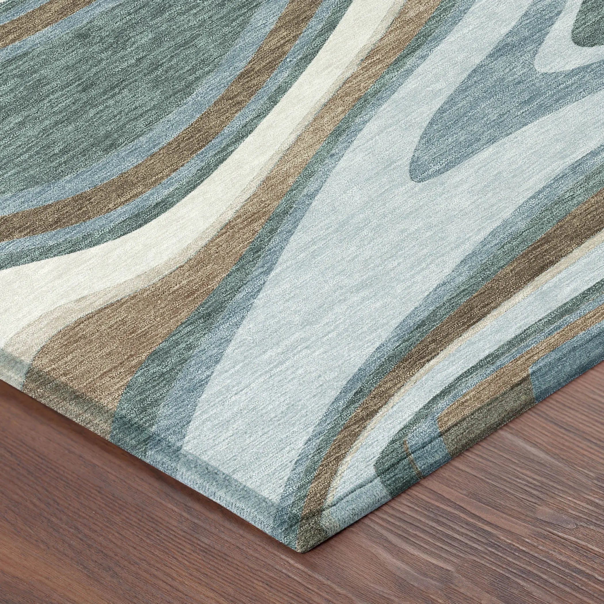 10' X 14' Teal Blue And Turquoise Abstract Washable Indoor Outdoor Area Rug Homeroots Outdoor