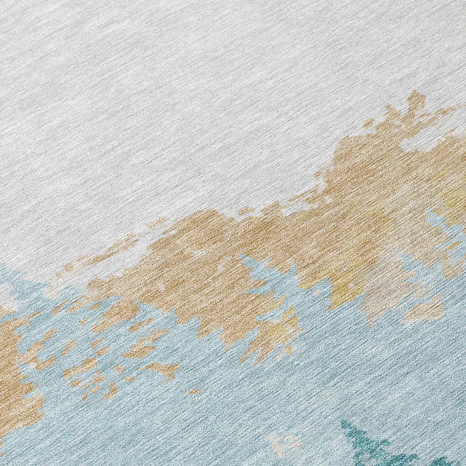 10' X 14' Teal Blue And Turquoise Floral Washable Indoor Outdoor Area Rug Homeroots Outdoor