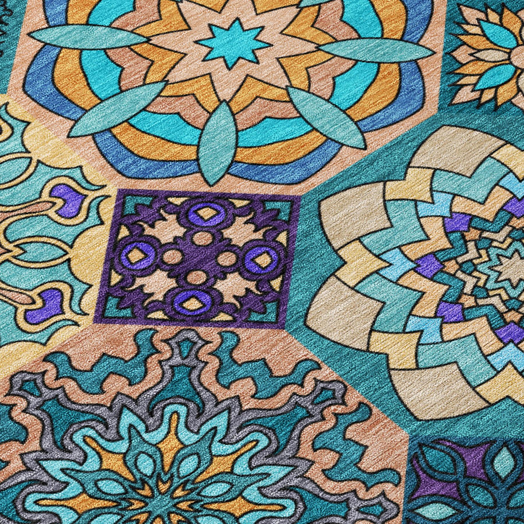 10' X 14' Teal Blue And Turquoise Patchwork Washable Indoor Outdoor Area Rug Homeroots Outdoor