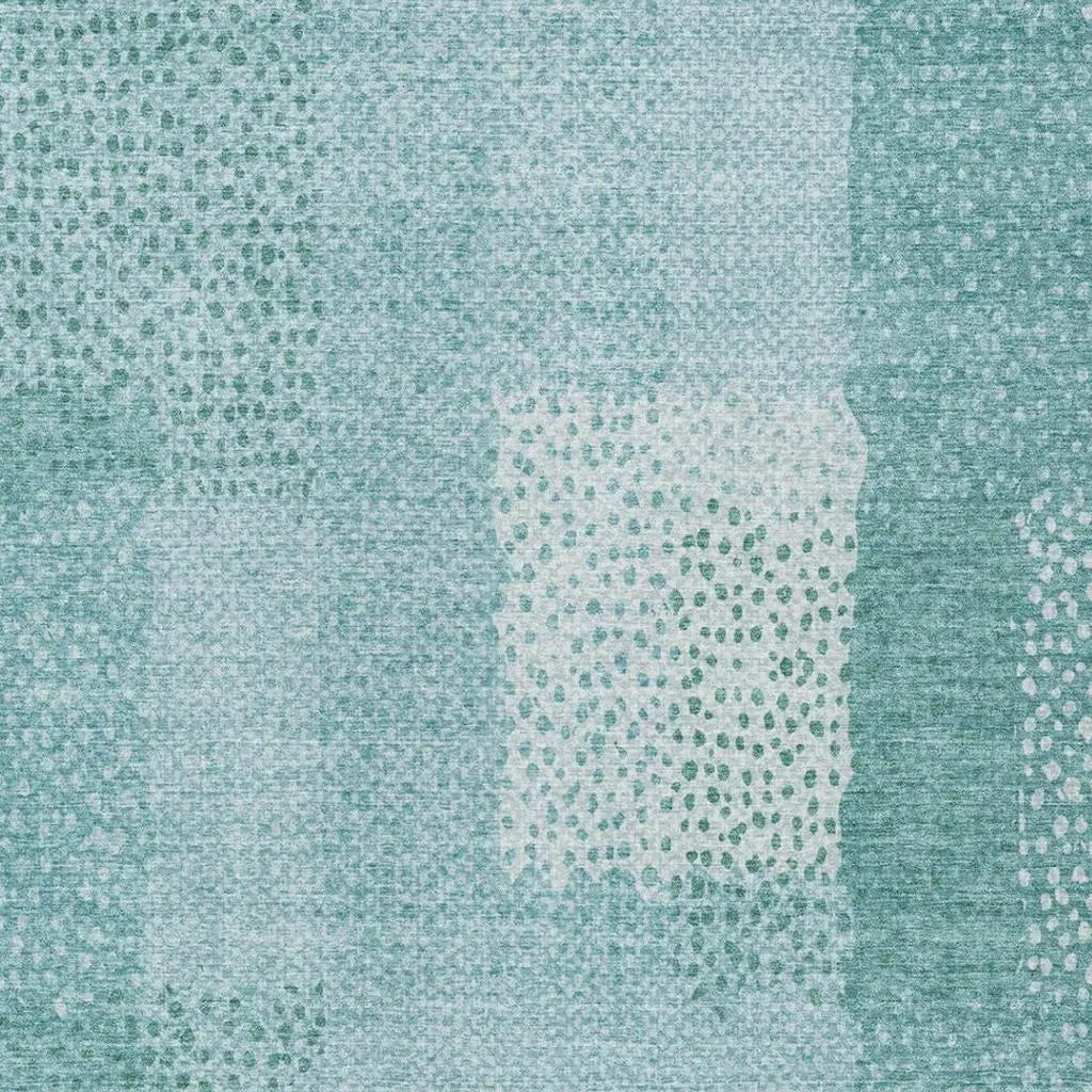 10' X 14' Turquoise And Teal Blue Abstract Washable Indoor Outdoor Area Rug Homeroots Outdoor