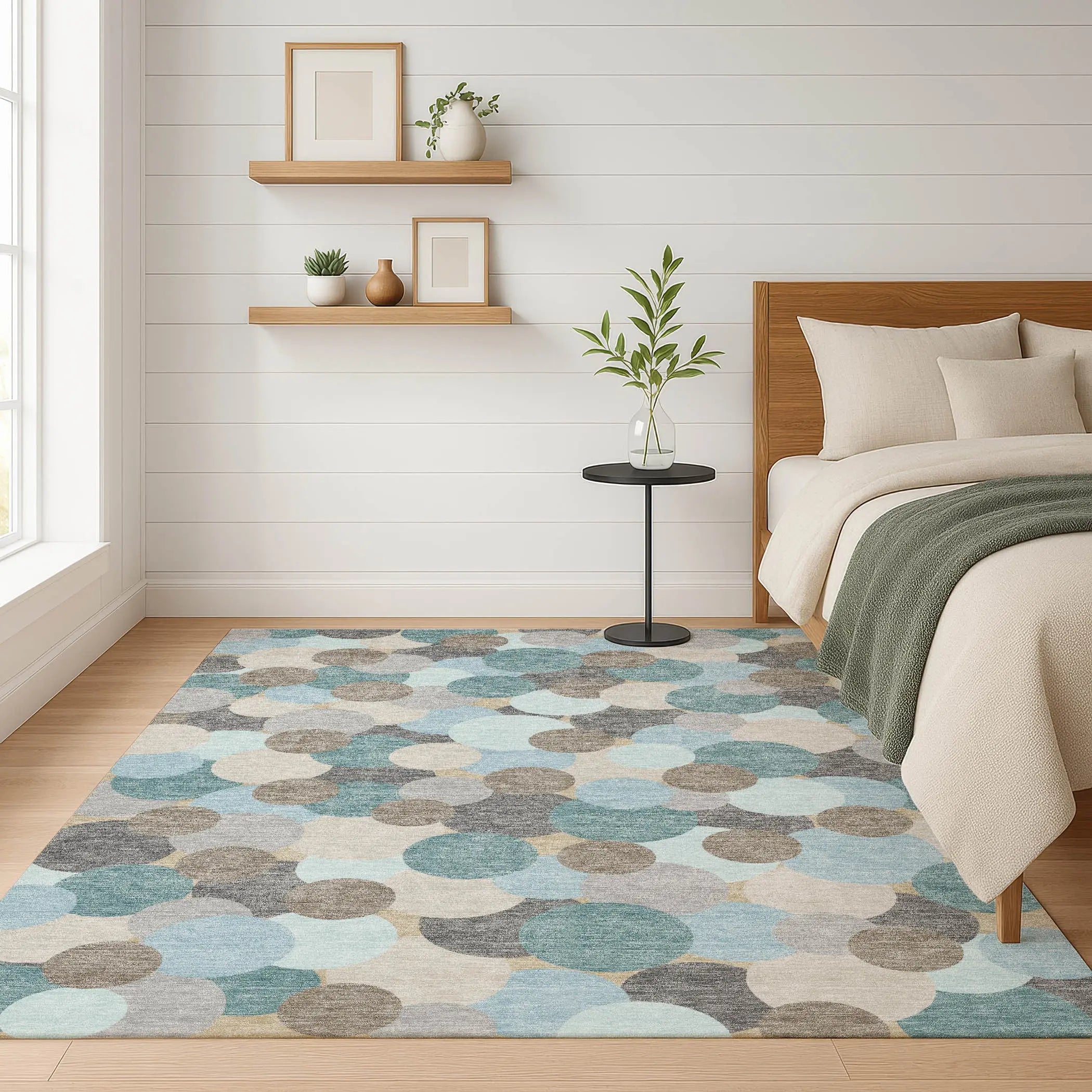 10' X 14' Turquoise And Teal Blue Geometric Washable Indoor Outdoor Area Rug Homeroots Outdoor
