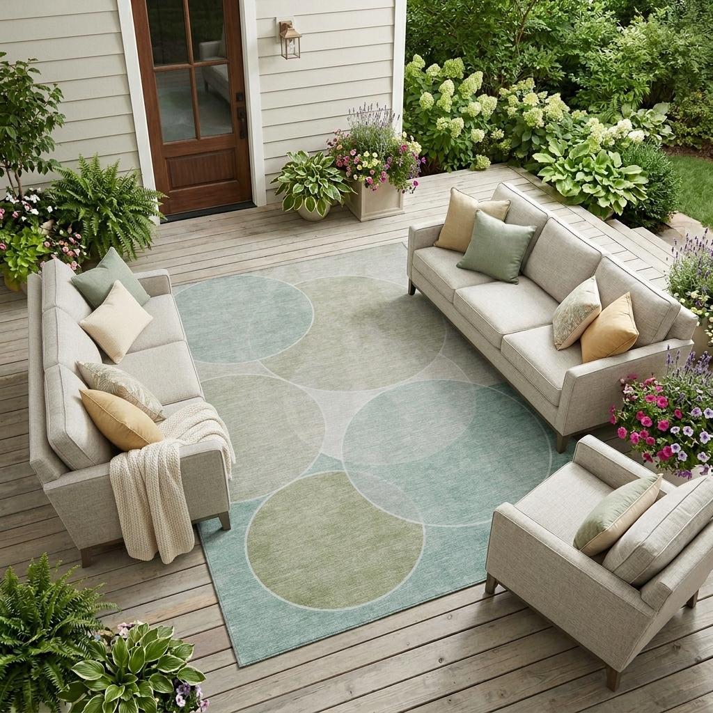 10' X 14' Turquoise And Teal Blue Geometric Washable Indoor Outdoor Area Rug Homeroots Outdoor