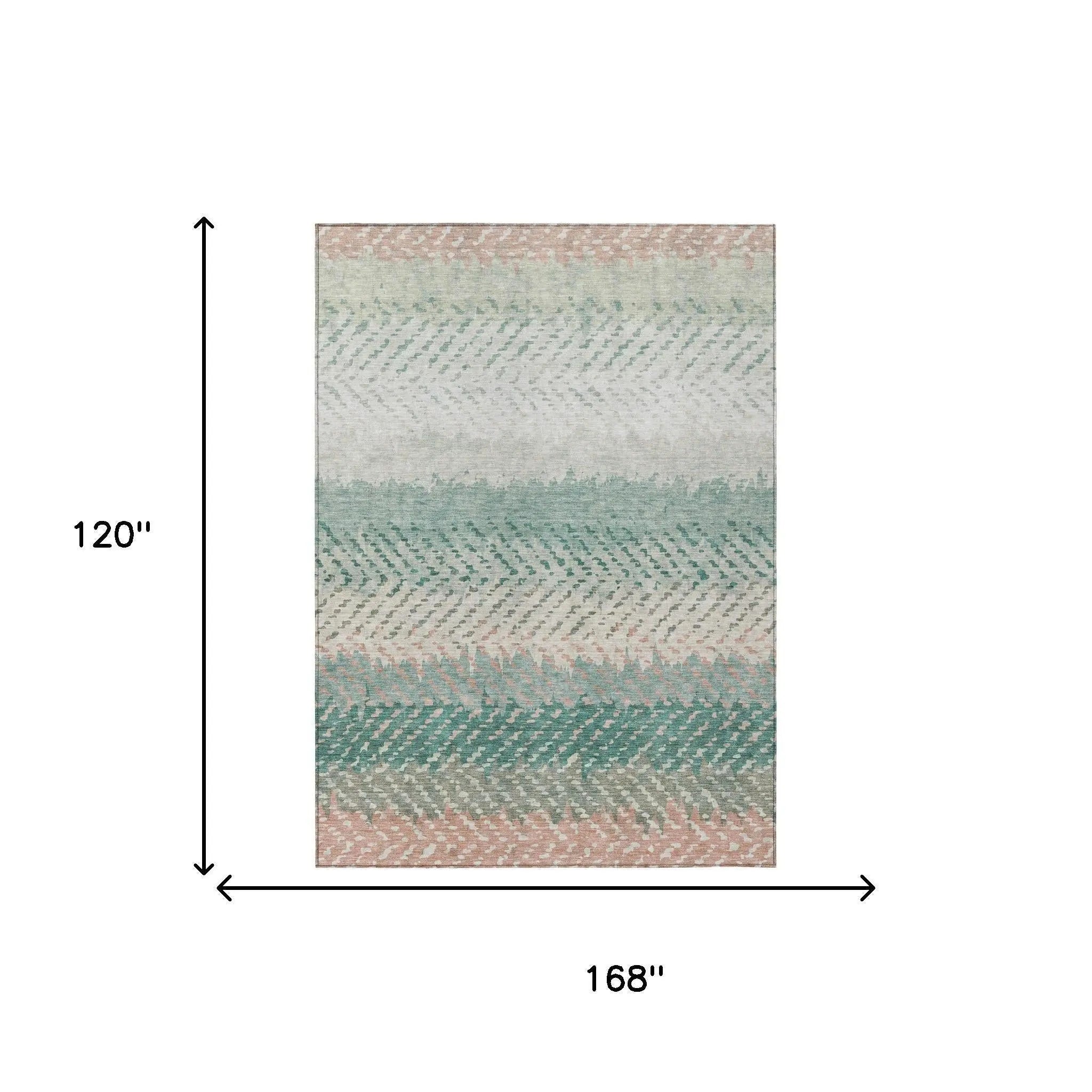 10' X 14' Turquoise And Teal Blue Striped Washable Indoor Outdoor Area Rug Homeroots Outdoor