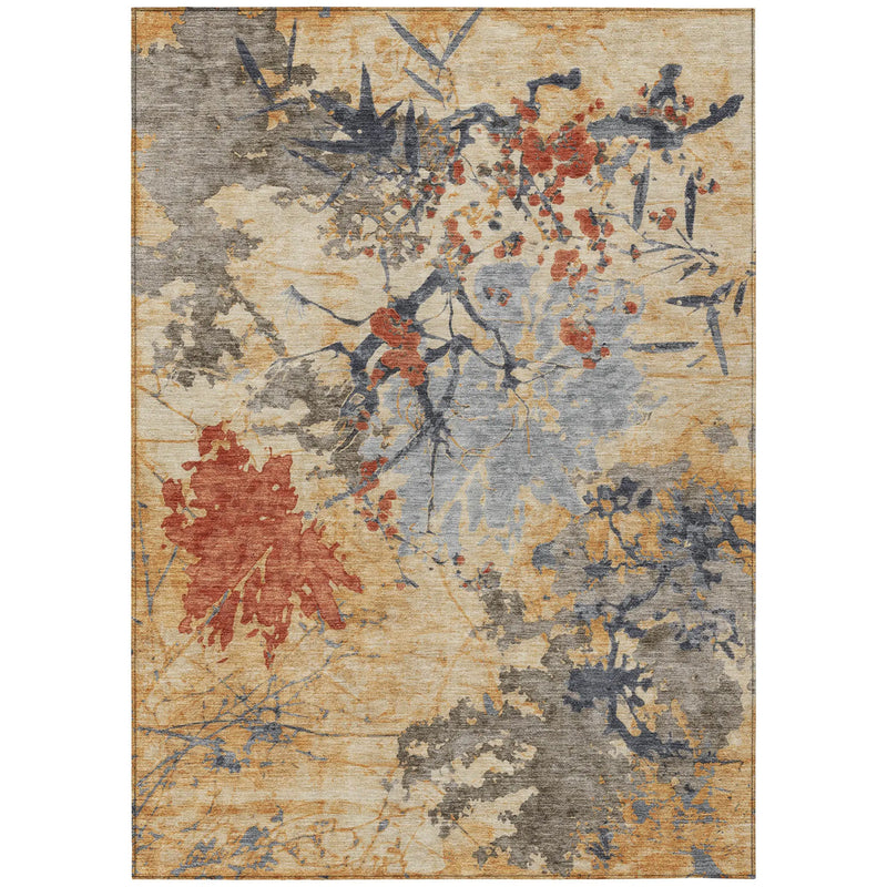 10' X 14' Wheat And Beige Abstract Washable Indoor Outdoor Area Rug Homeroots Outdoor