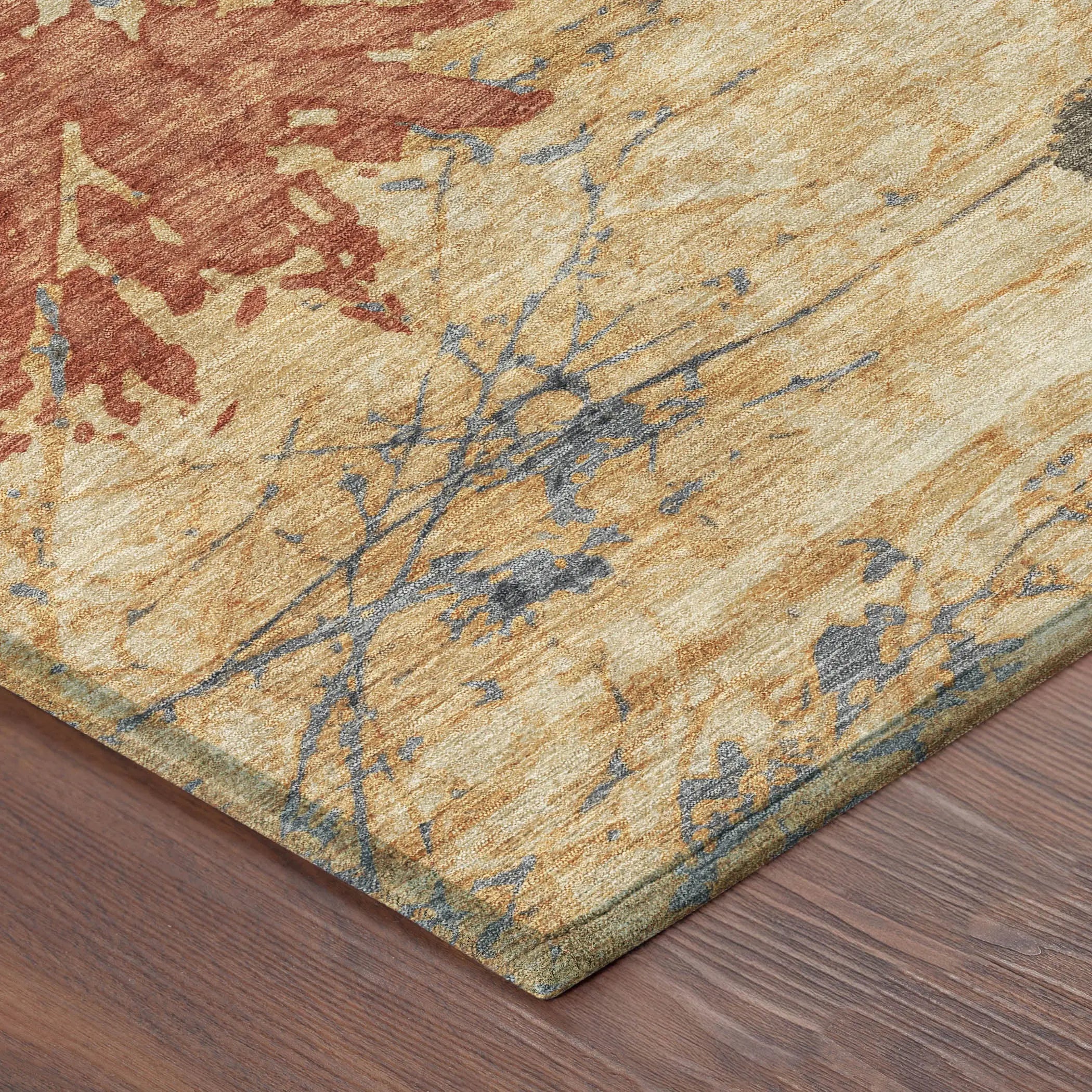 10' X 14' Wheat And Beige Abstract Washable Indoor Outdoor Area Rug Homeroots Outdoor