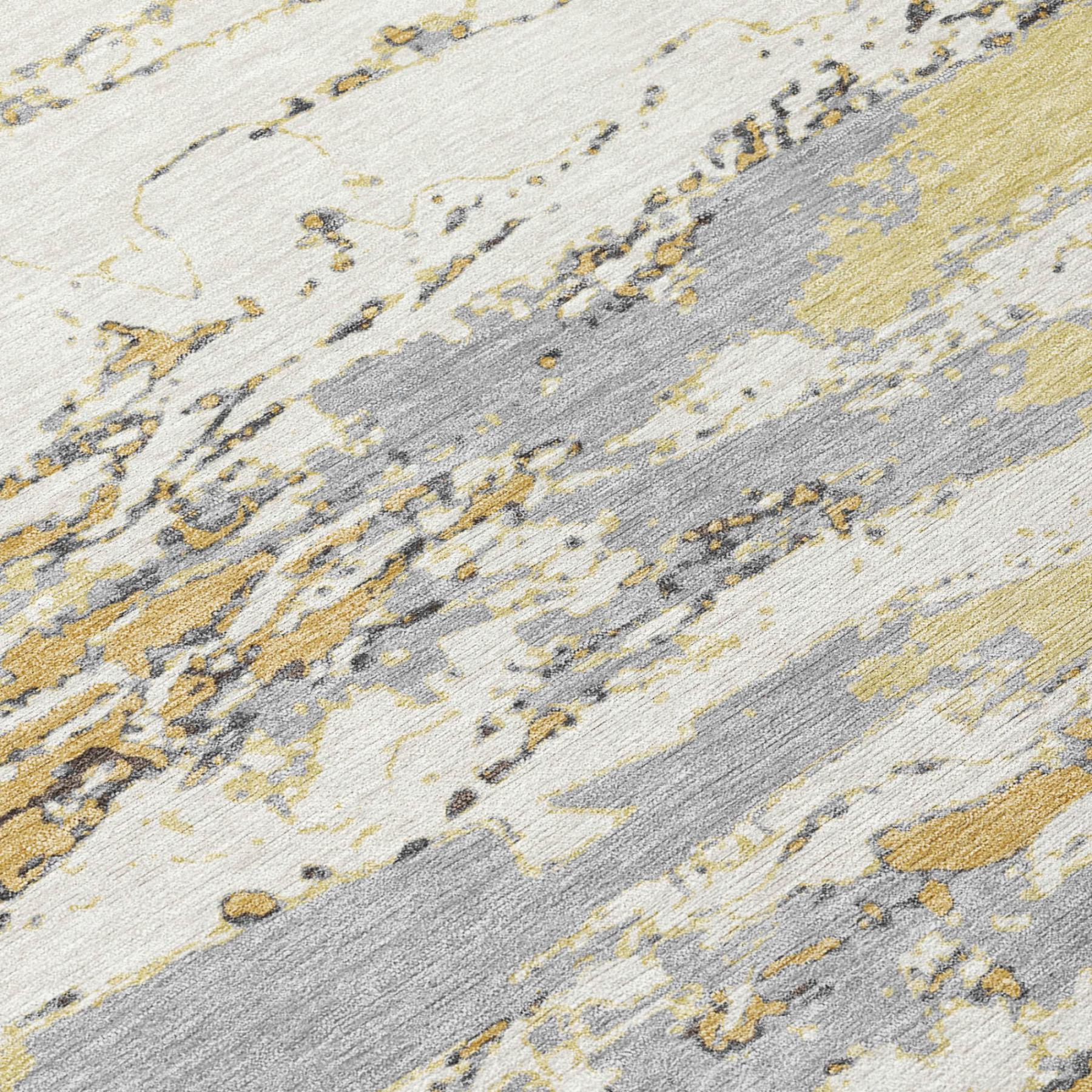 10' X 14' Wheat And Gold Abstract Washable Indoor Outdoor Area Rug Homeroots Outdoor