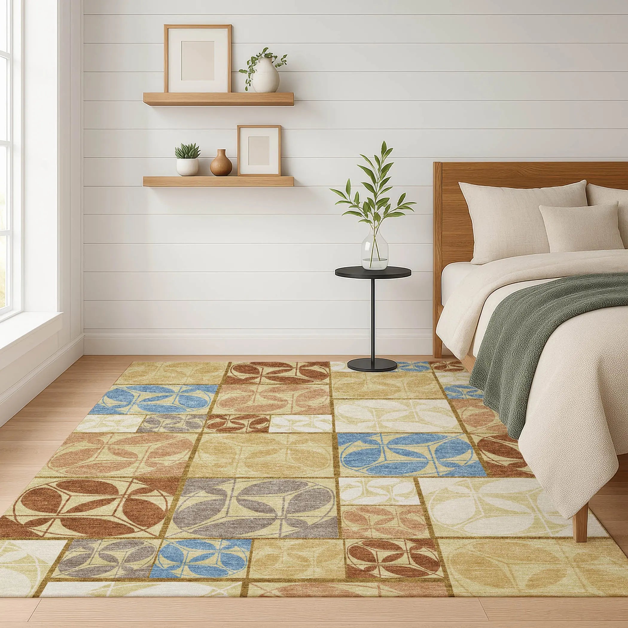 10' X 14' Wheat And Gold Geometric Washable Indoor Outdoor Area Rug Homeroots Outdoor
