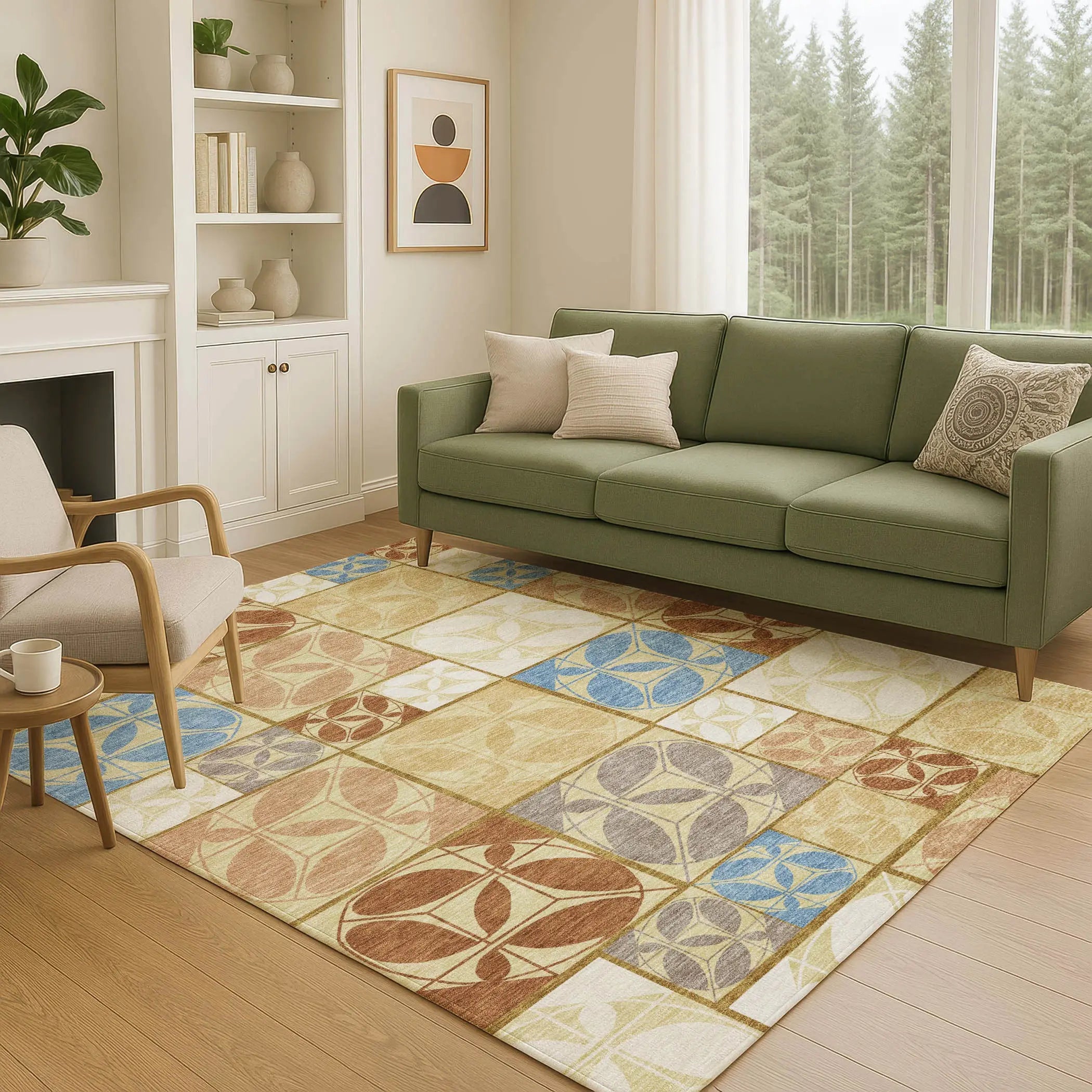 10' X 14' Wheat And Gold Geometric Washable Indoor Outdoor Area Rug Homeroots Outdoor