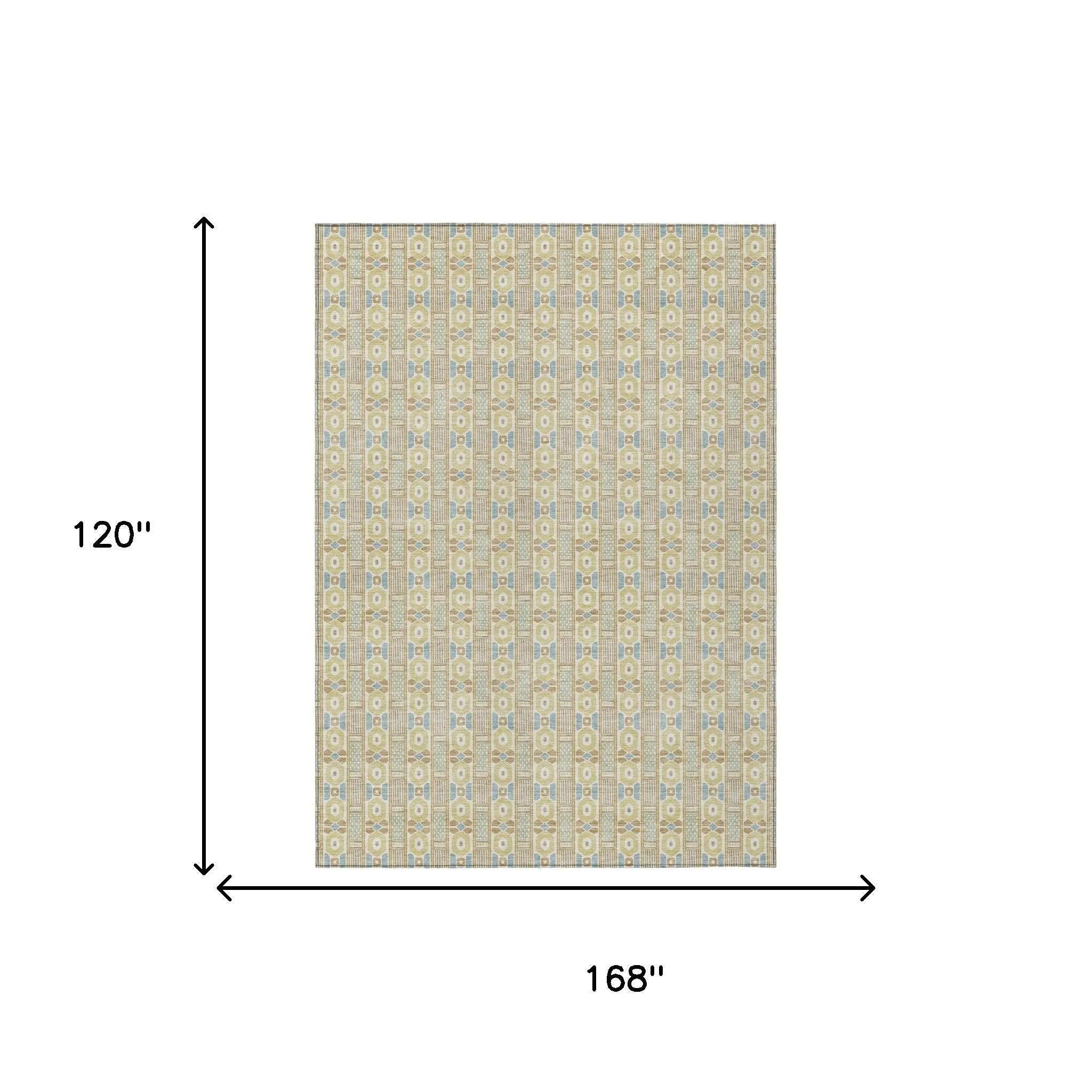 10' X 14' Wheat And Gold Striped Washable Indoor Outdoor Area Rug Homeroots Outdoor