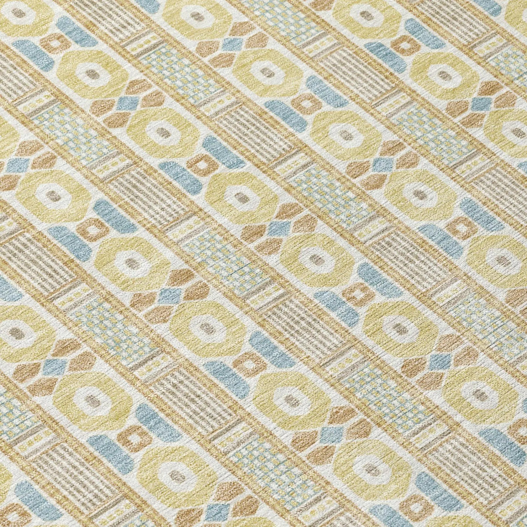 10' X 14' Wheat And Gold Striped Washable Indoor Outdoor Area Rug Homeroots Outdoor