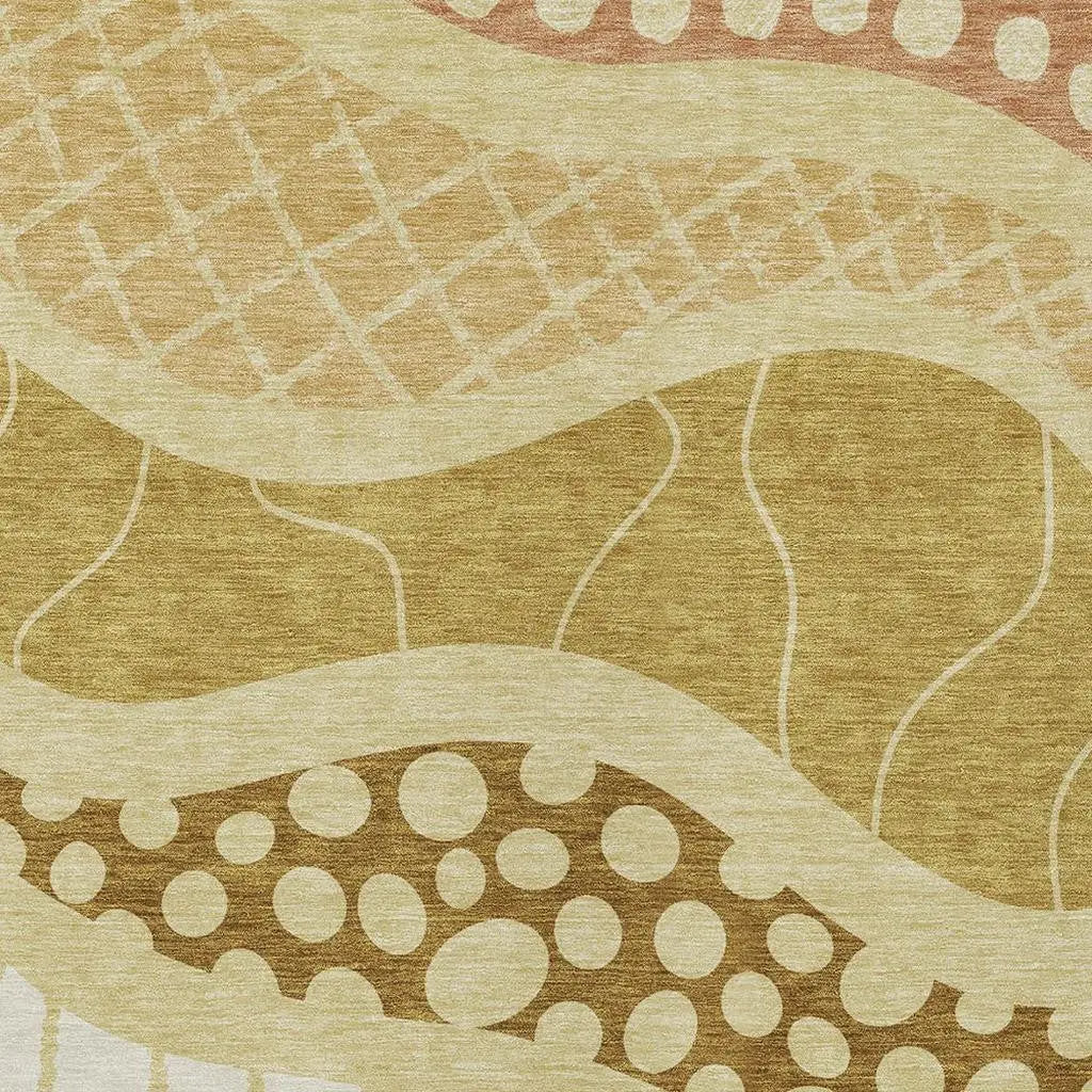 10' X 14' Wheat And Graphite Abstract Washable Indoor Outdoor Area Rug Homeroots Outdoor