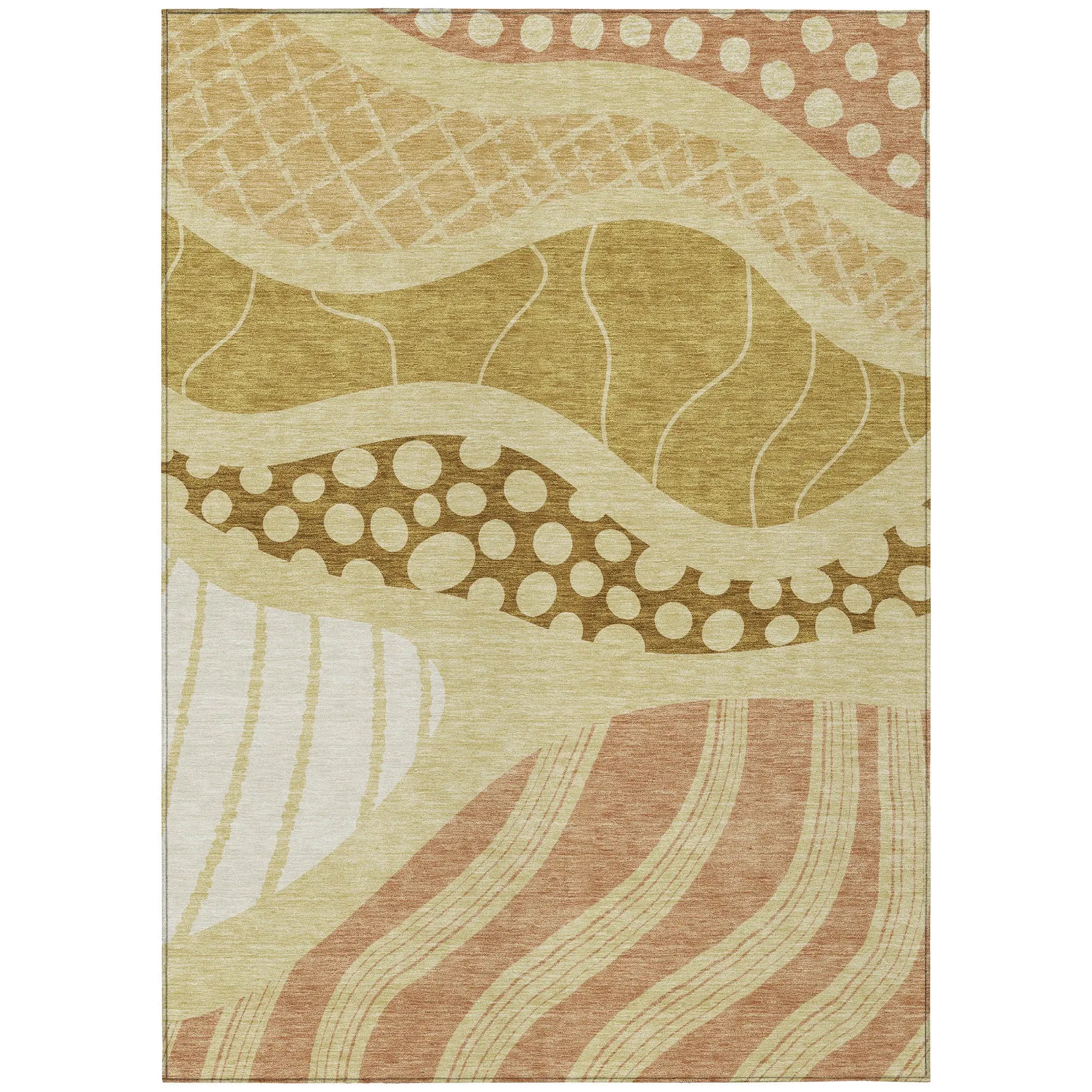 10' X 14' Wheat And Graphite Abstract Washable Indoor Outdoor Area Rug Homeroots Outdoor