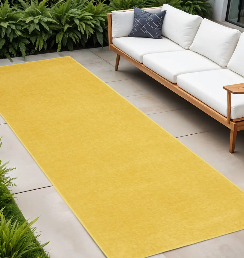 10' Yellow Indoor Outdoor Runner Rug - GreatEagleInc