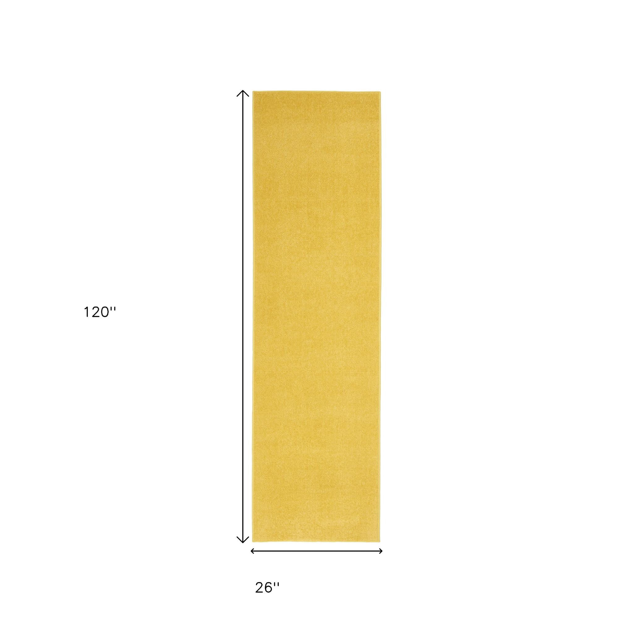 10' Yellow Indoor Outdoor Runner Rug - GreatEagleInc