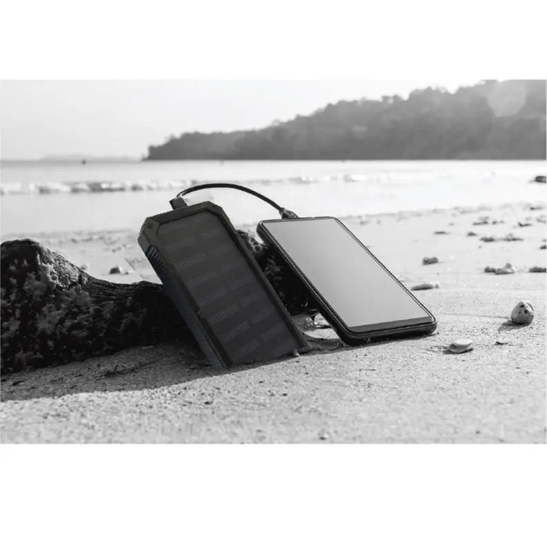 10,000 mAh Solar Charging Power Bank - Black TKO