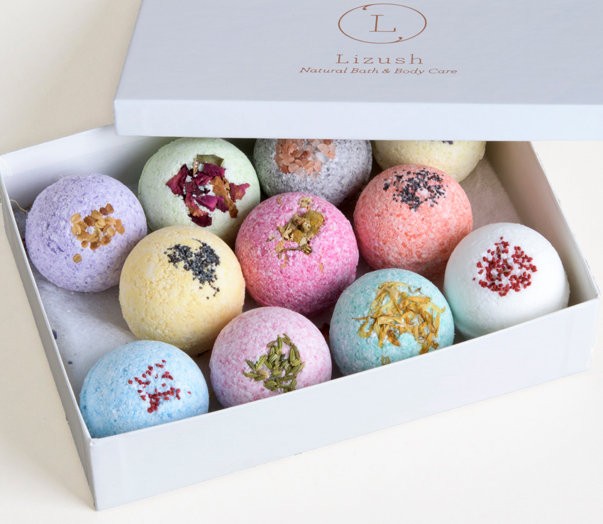 11 Bath Bombs Gift Box + one Free Bomb to make 12 !! Lizush