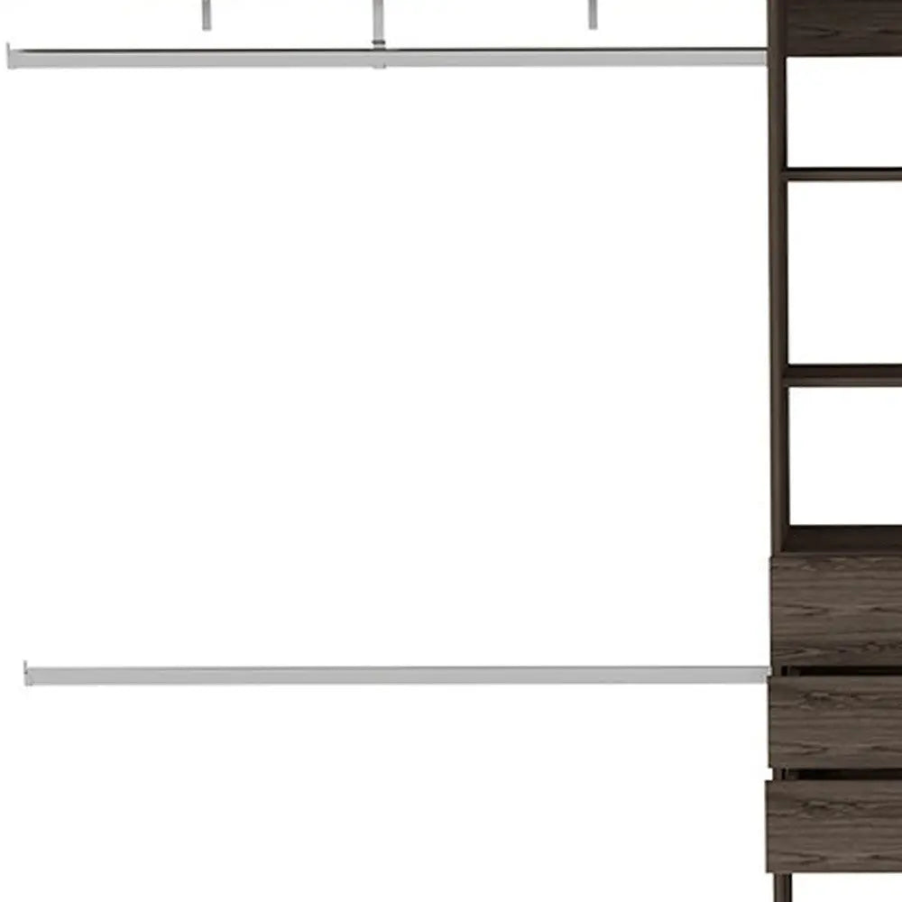 118" Dark Brown Wood Closet System Homeroots Office