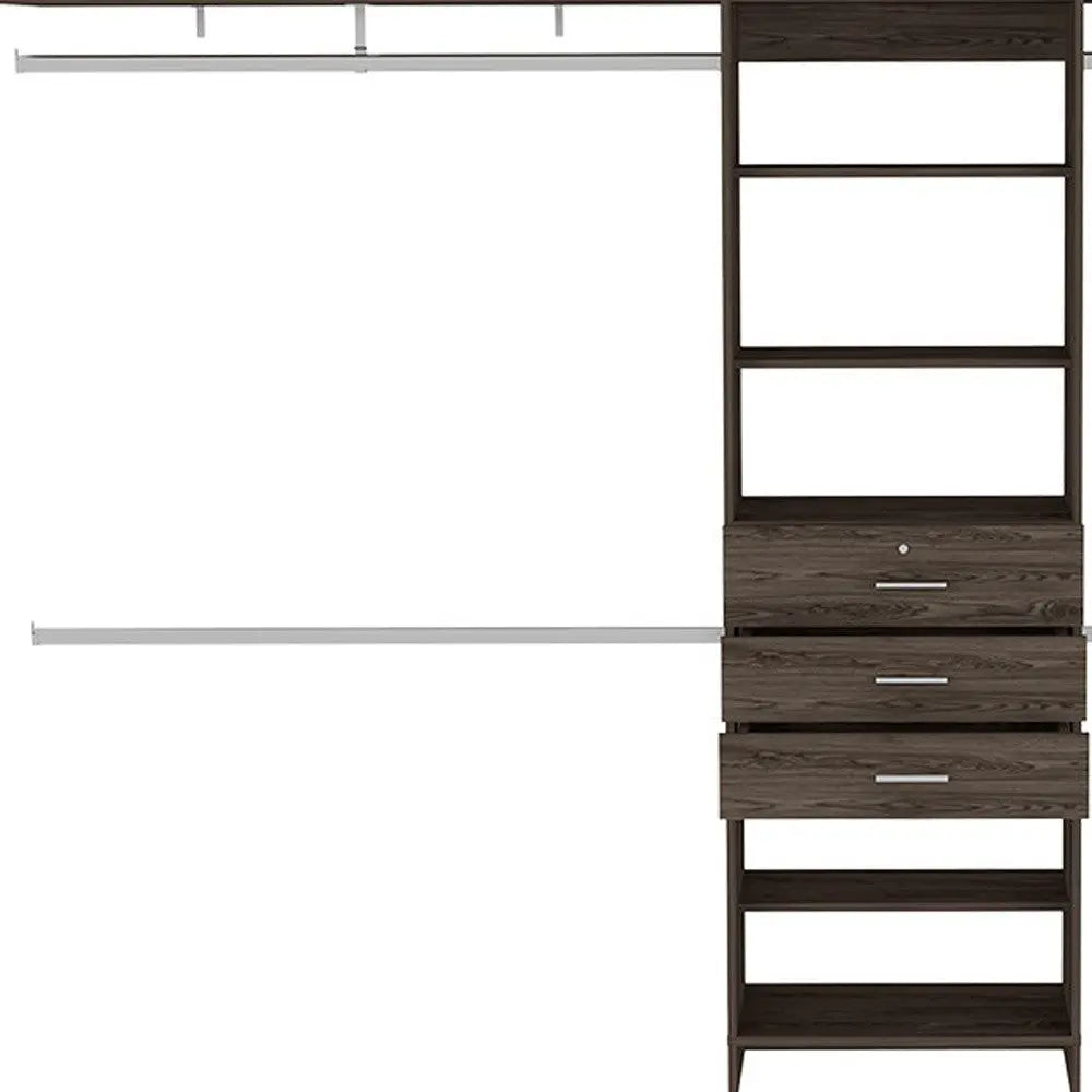 118" Dark Brown Wood Closet System Homeroots Office
