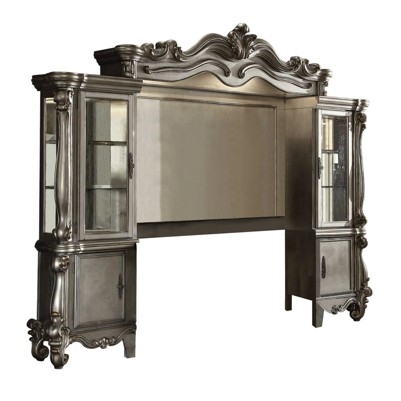 118" Platinum Solid Wood Floating Mount Entertainment Center Homeroots Living Room