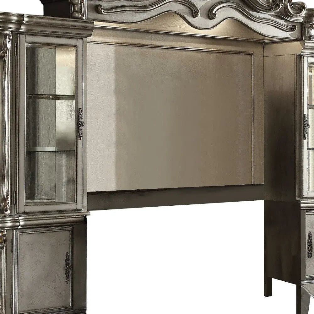 118" Platinum Solid Wood Floating Mount Entertainment Center Homeroots Living Room