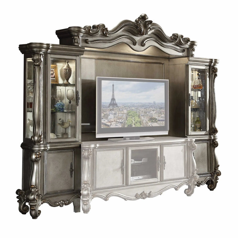 118" Platinum Solid Wood Floating Mount Entertainment Center Homeroots Living Room