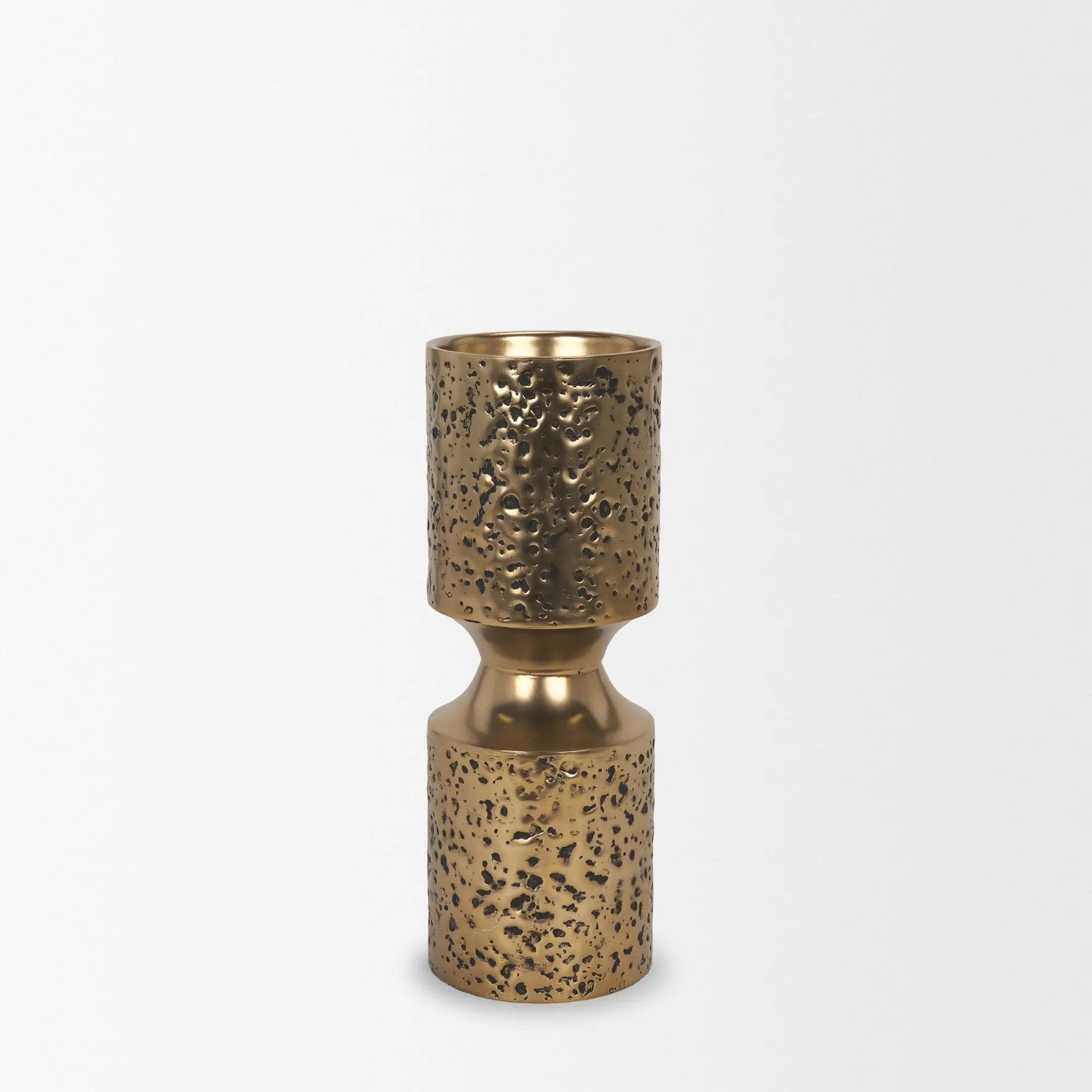 11" Antiqued Gold Metal Tabletop Votive Candle Holder Homeroots Home Decor