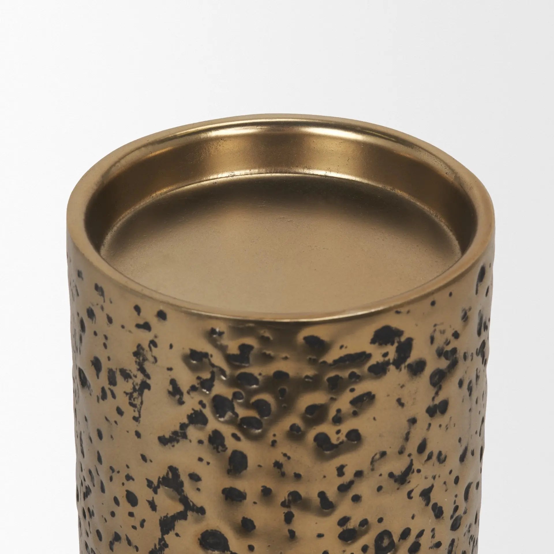 11" Antiqued Gold Metal Tabletop Votive Candle Holder Homeroots Home Decor