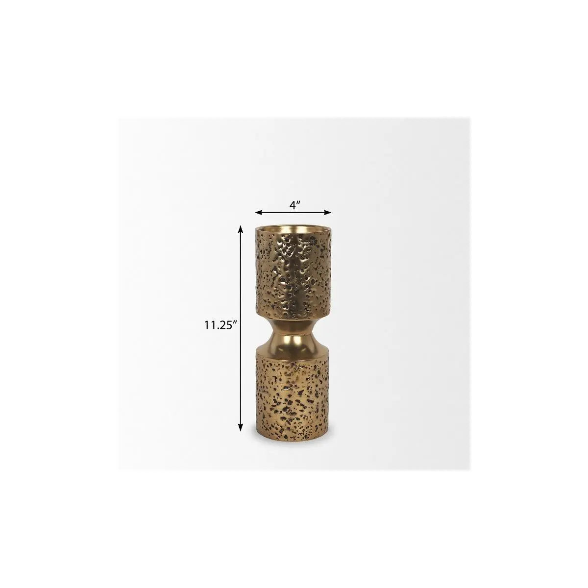 11" Antiqued Gold Metal Tabletop Votive Candle Holder Homeroots Home Decor