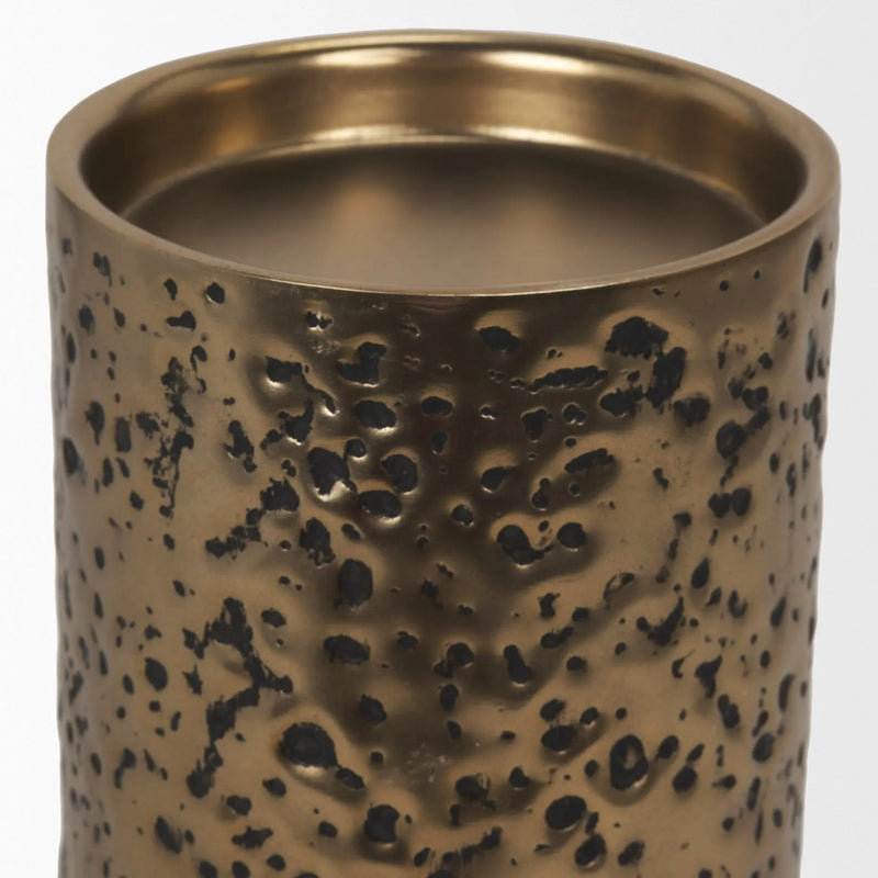 11" Antiqued Gold Metal Tabletop Votive Candle Holder Homeroots Home Decor