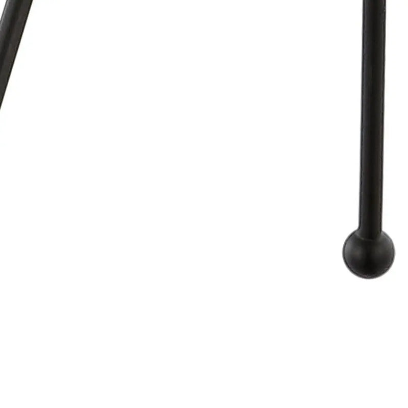 Black metal tripod table lamp with a minimalist design and sleek finish, perfect for modern home decor.