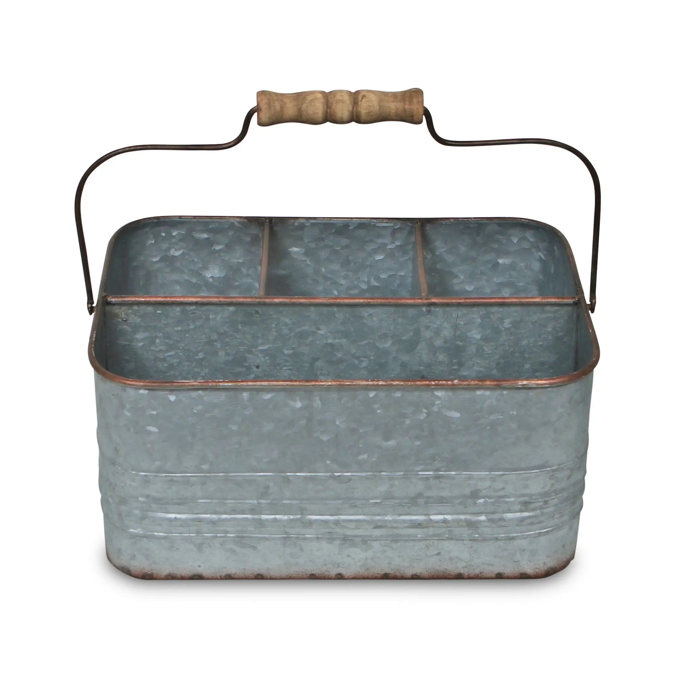 11" Gray Galvanized Metal Crate Homeroots Office
