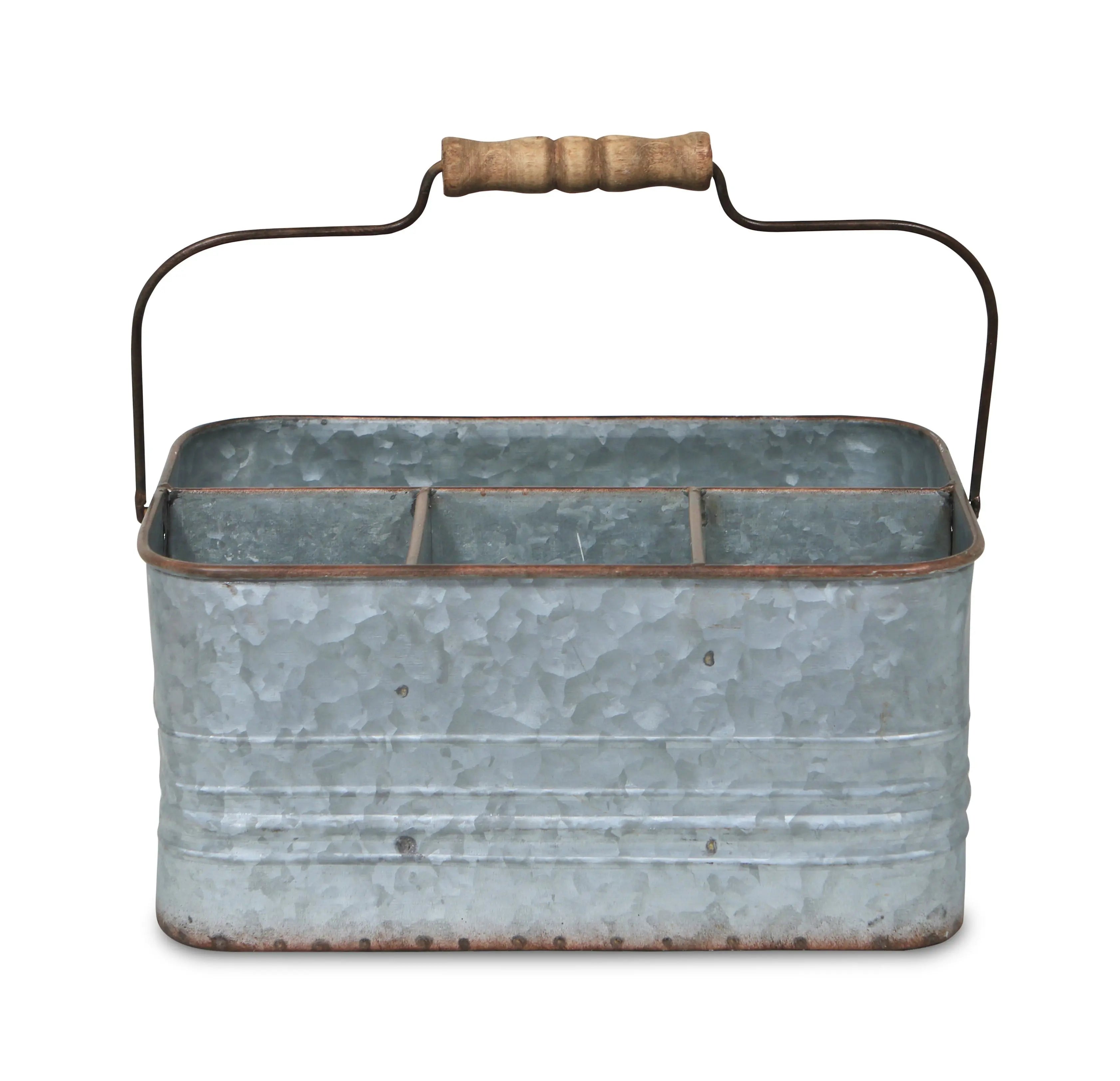 11" Gray Galvanized Metal Crate Homeroots Office