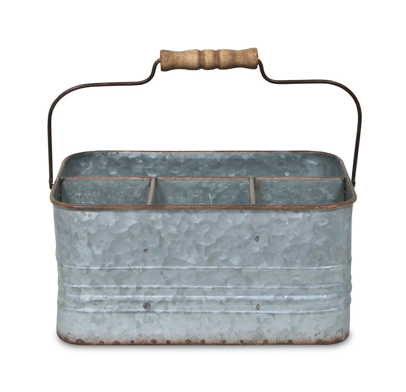 11" Gray Galvanized Metal Crate Homeroots Office