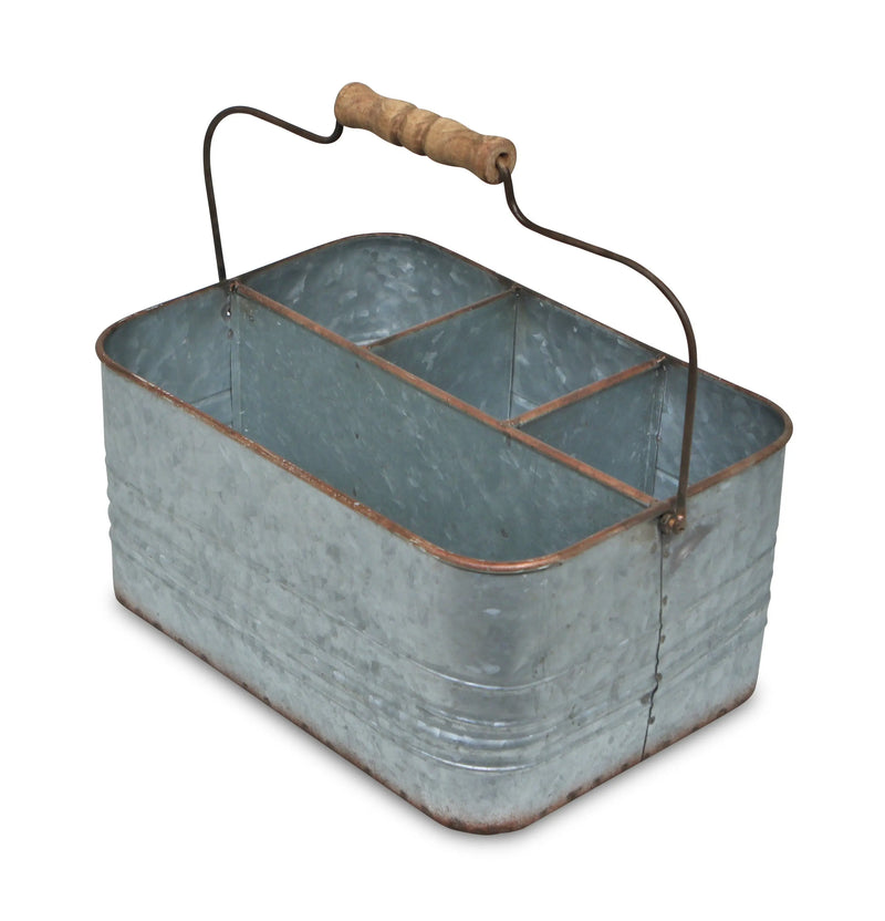 11" Gray Galvanized Metal Crate Homeroots Office