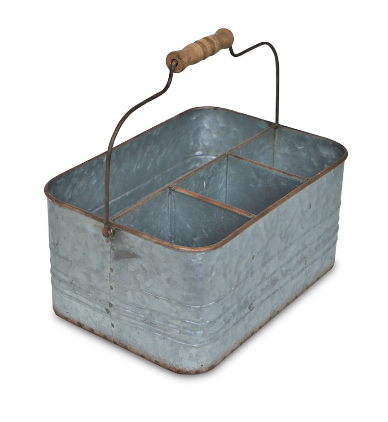11" Gray Galvanized Metal Crate Homeroots Office