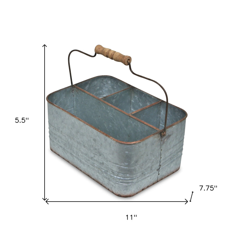 11" Gray Galvanized Metal Crate Homeroots Office