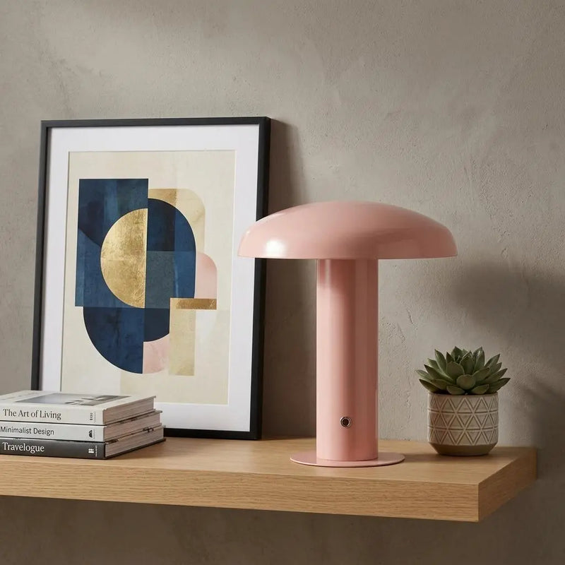 11" Pink Round USB Table Lamp With Globe Shade Homeroots Lighting