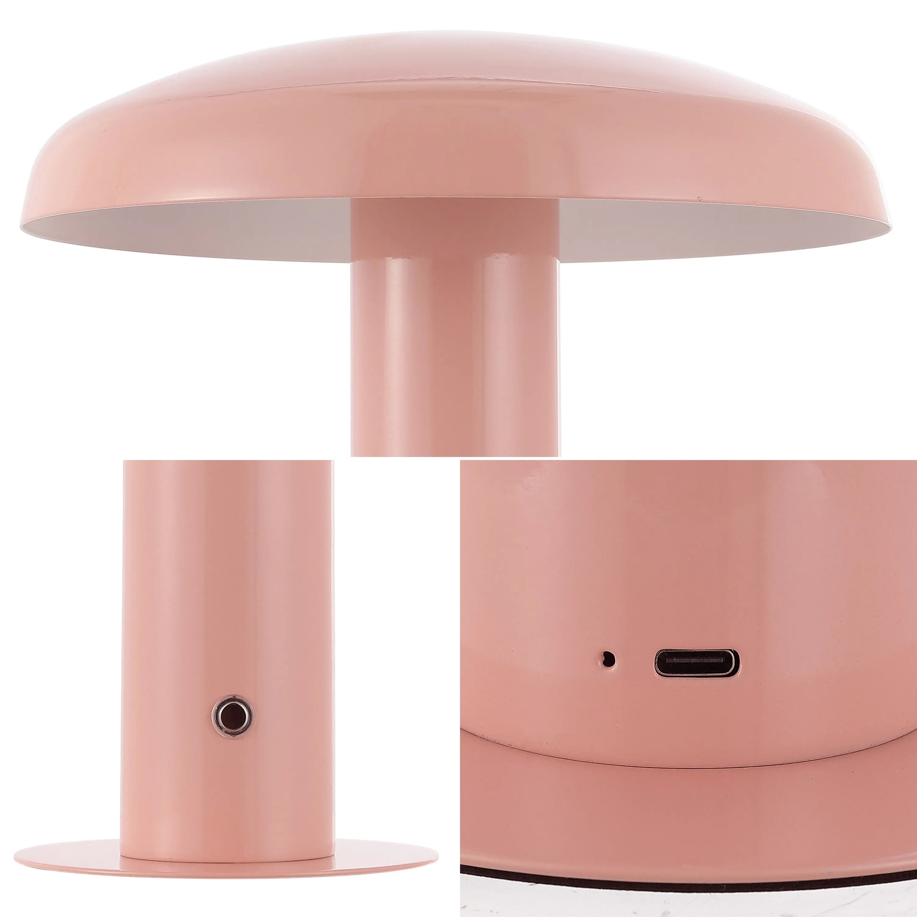 11" Pink Round USB Table Lamp With Globe Shade Homeroots Lighting
