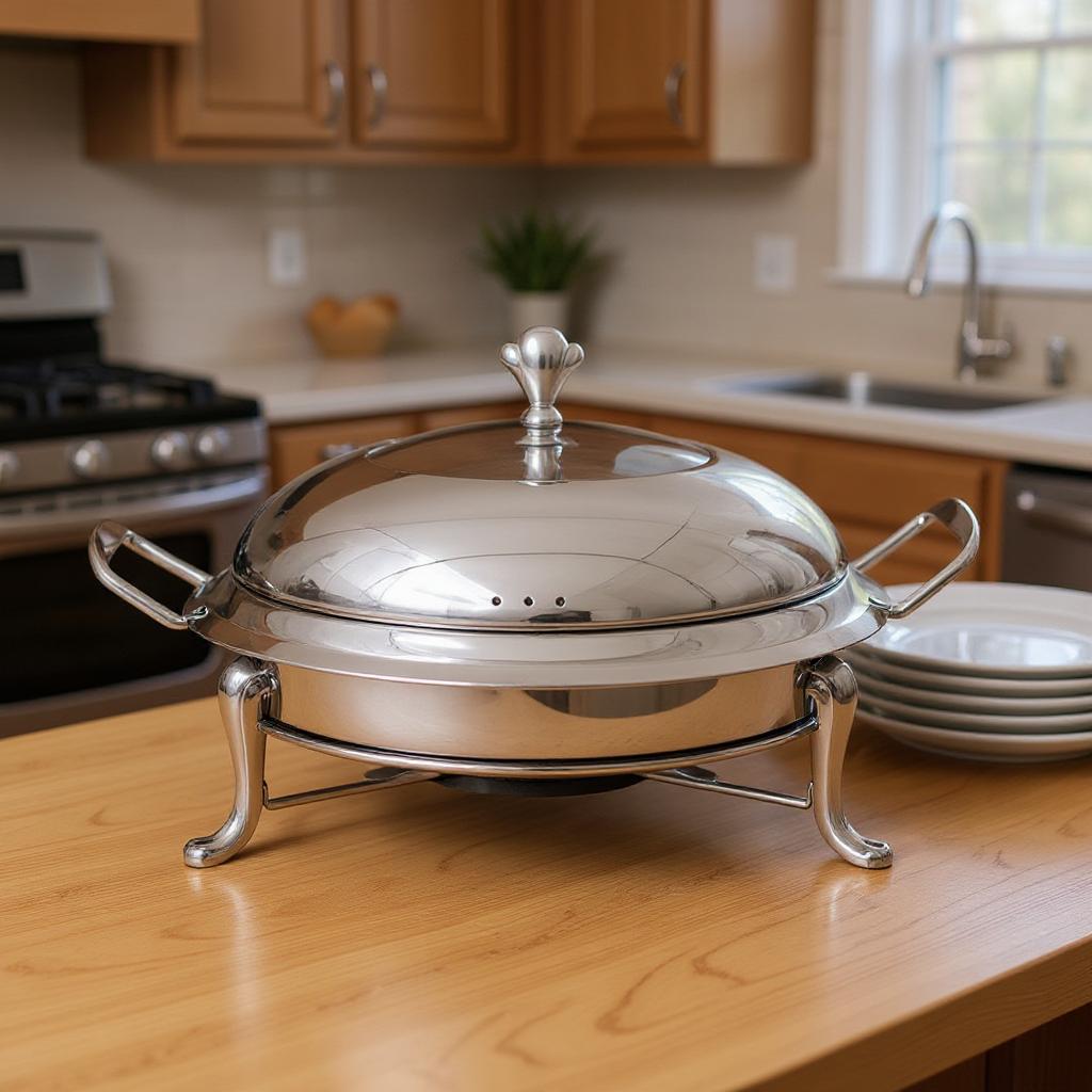 11" Silver Stainless Steel Chafing Dish With Stand Homeroots Kitchen & Dining