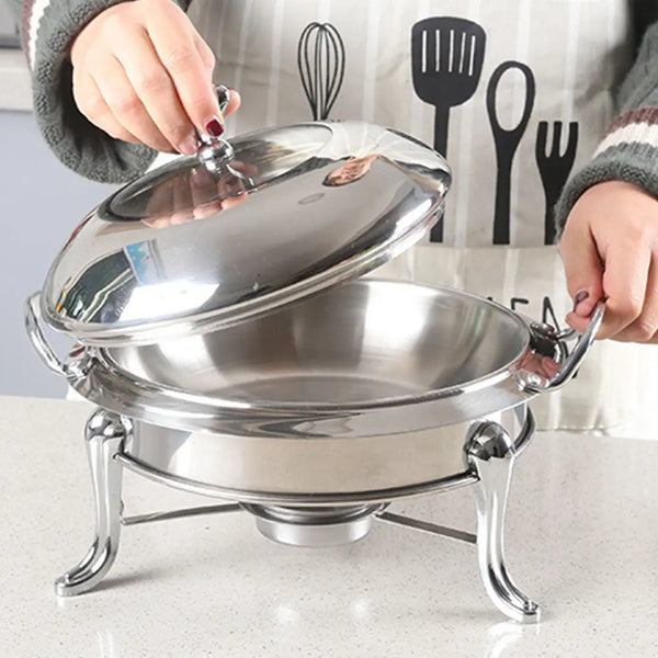 11" Silver Stainless Steel Chafing Dish With Stand Homeroots Kitchen & Dining