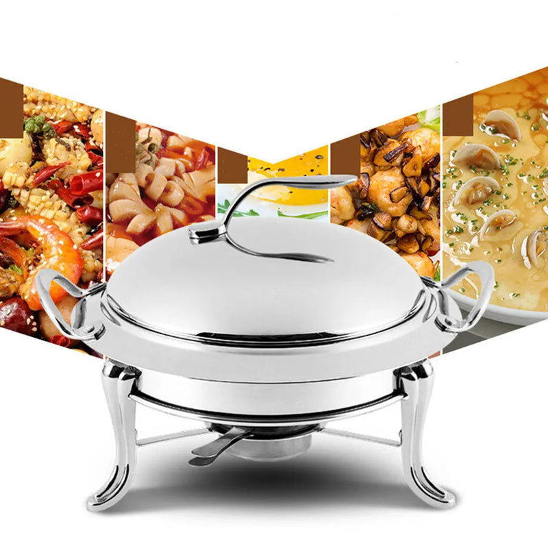 11" Silver Stainless Steel Chafing Dish With Stand Homeroots Kitchen & Dining