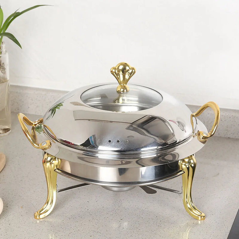 11" Silver Stainless Steel Chafing Dish With Stand Homeroots Kitchen & Dining