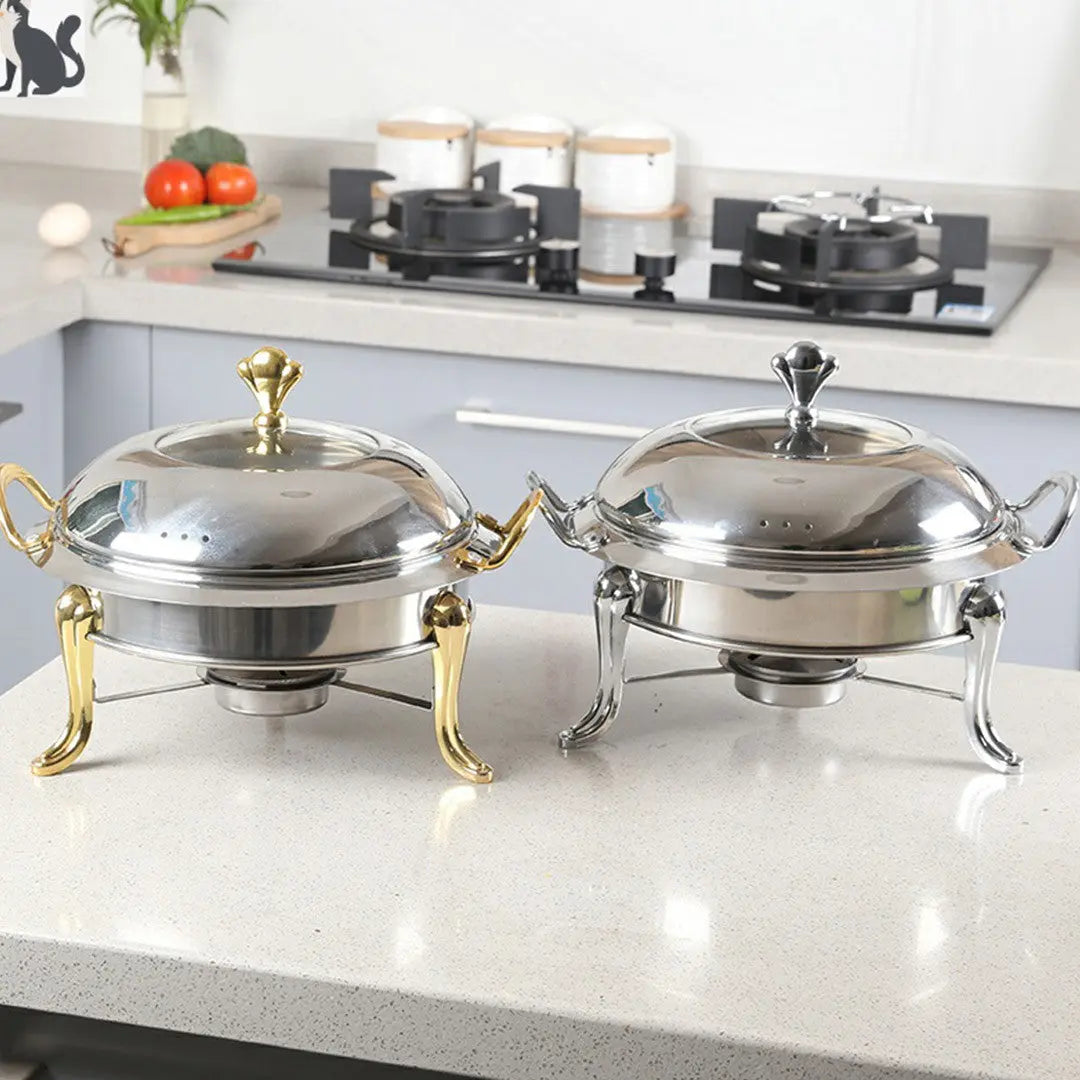 11" Silver Stainless Steel Chafing Dish With Stand Homeroots Kitchen & Dining